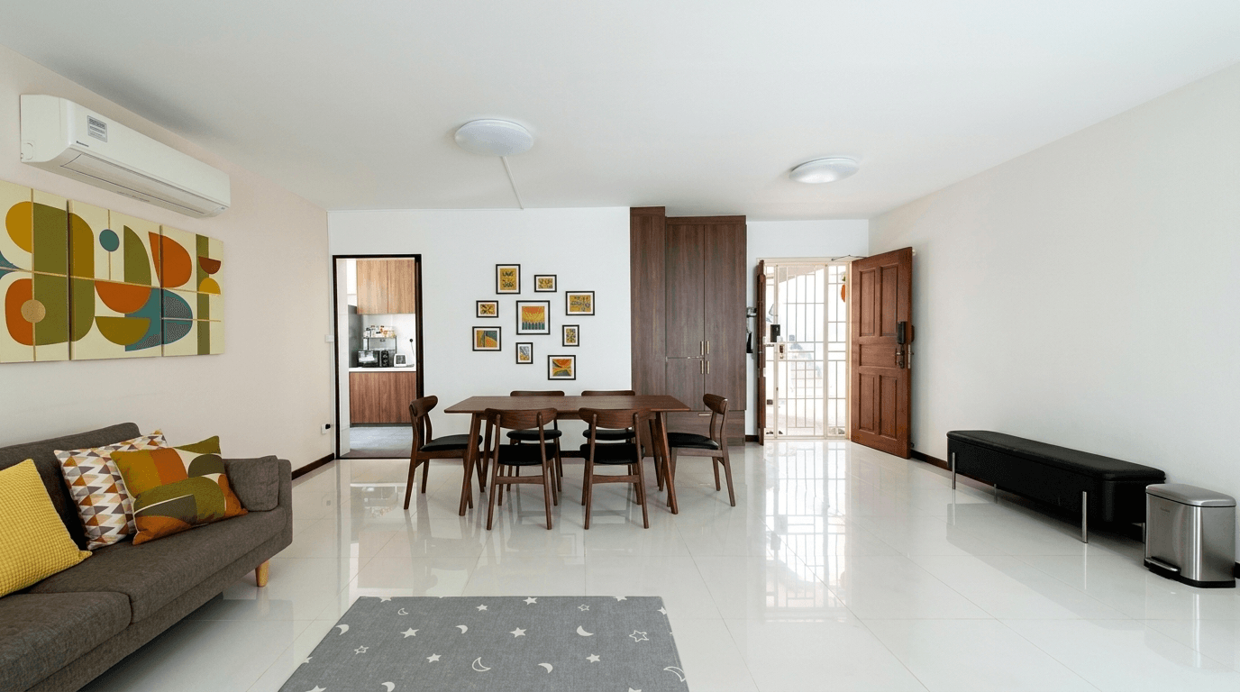 Interior design in Mid-Century Modern style — Living Room by GenRoom AI
