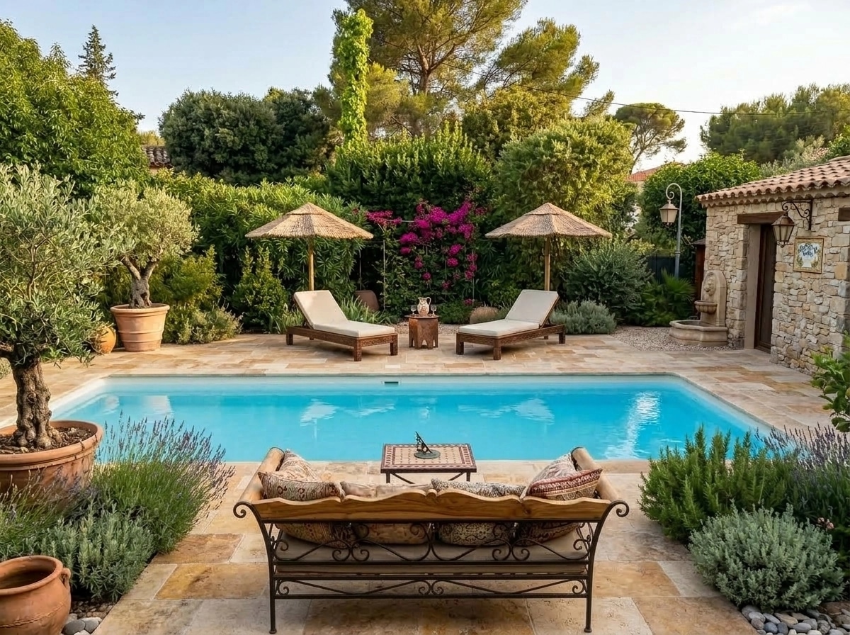 Landscape design in Mediterranean Yard style — Yard by GenRoom AI