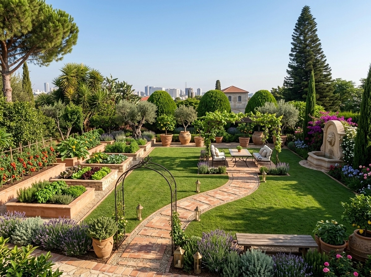 Landscape design in Mediterranean Yard style — Yard by GenRoom AI