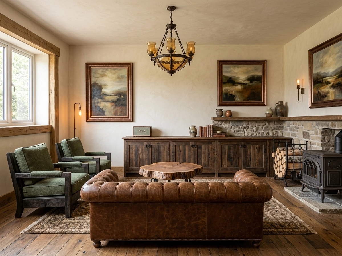 Rustic Living Room design — interior photo by GenRoom AI