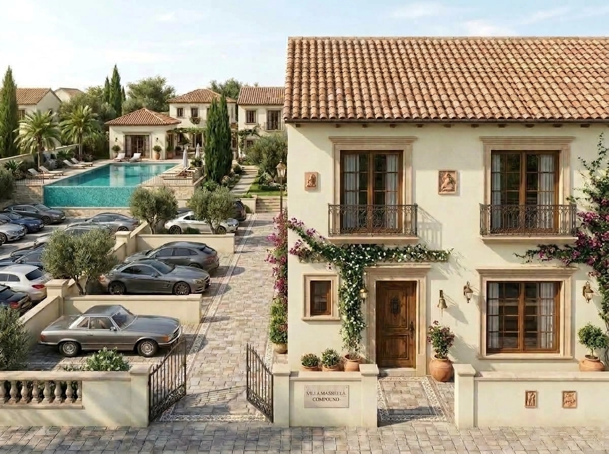 Facade design in Mediterranean Facade style — photo by GenRoom AI