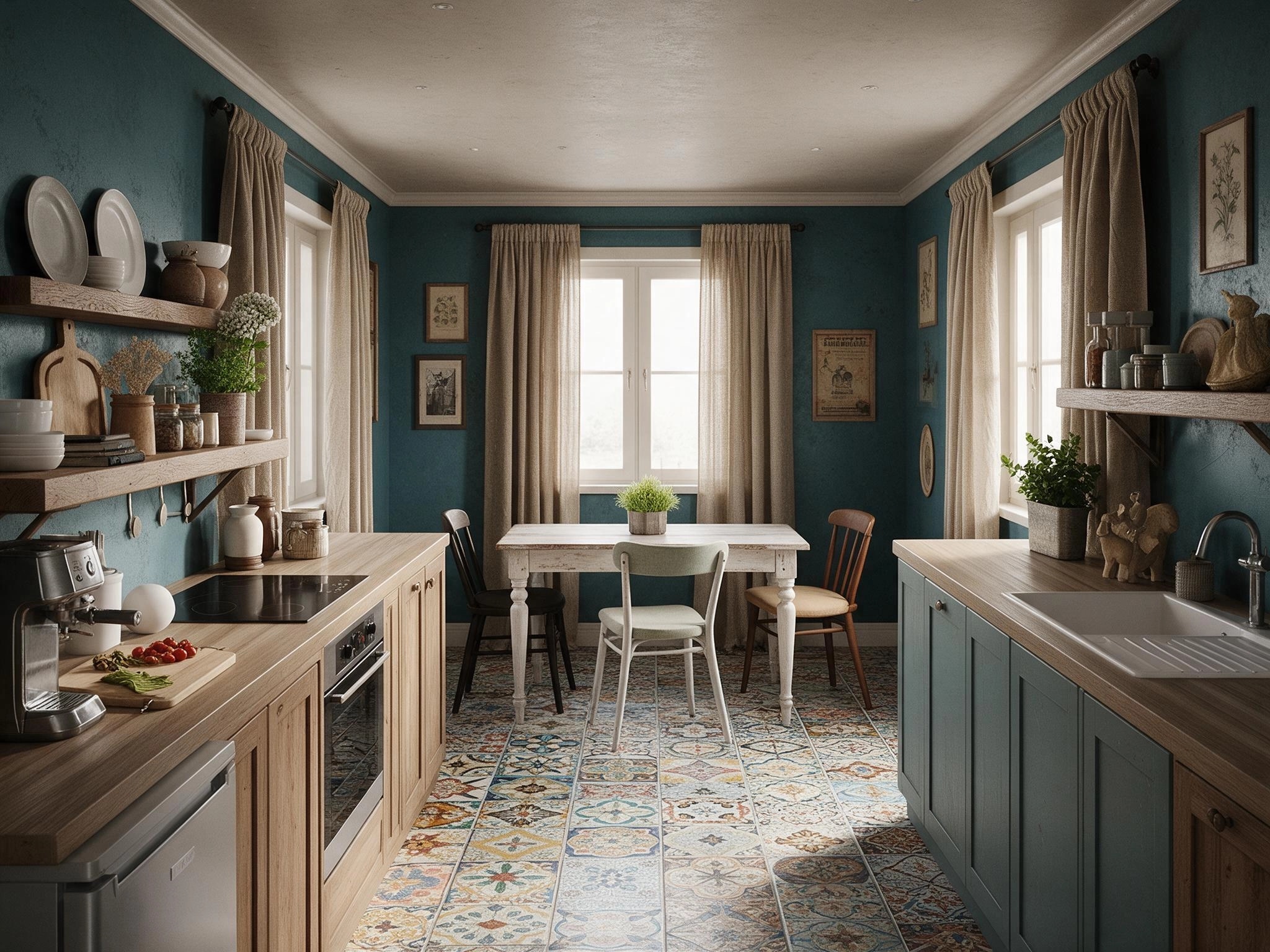 Kitchen interior in Eclectic style — photo by GenRoom AI