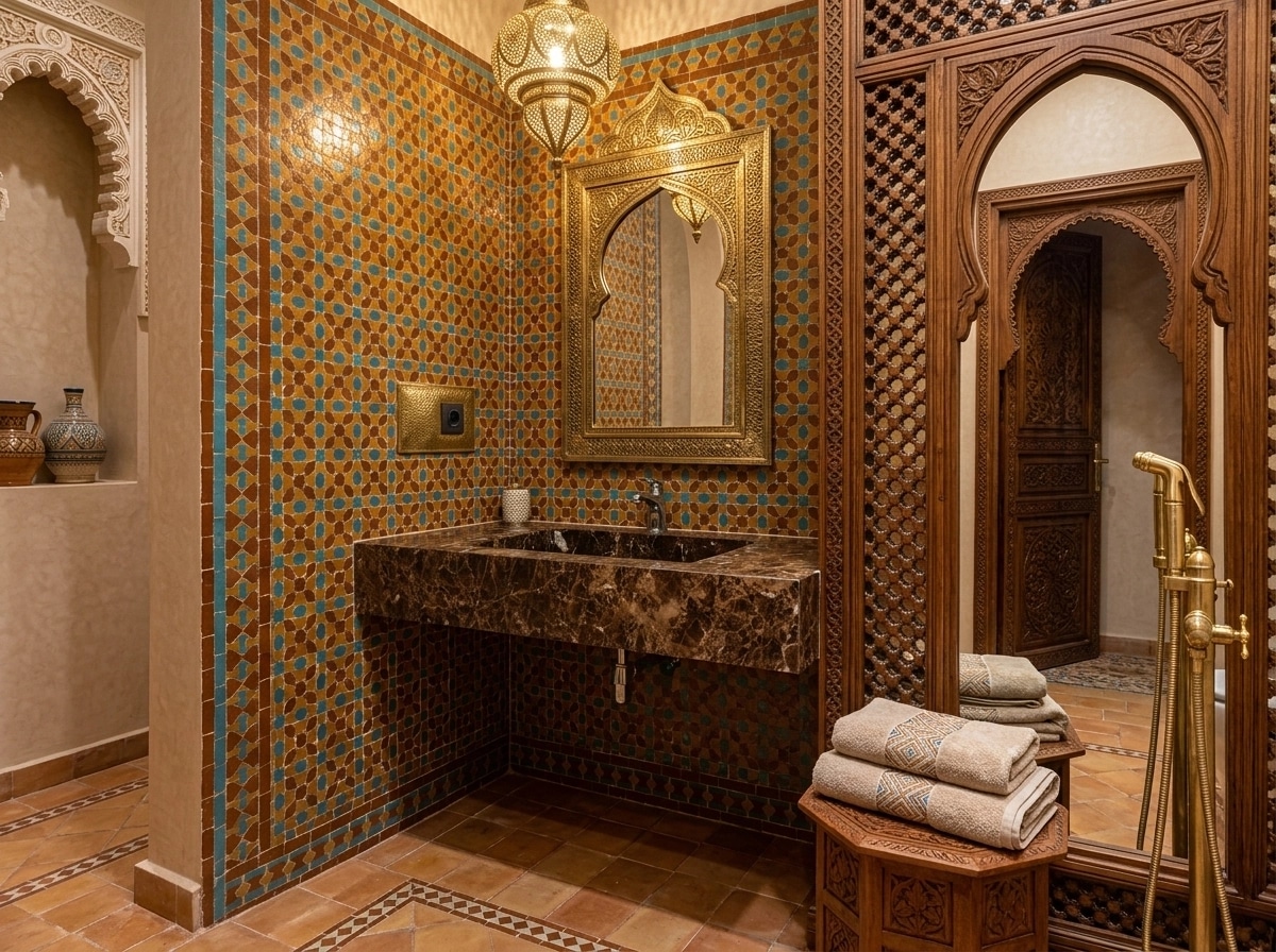 Interior design in Arabian / Moroccan style — Bathroom by GenRoom AI