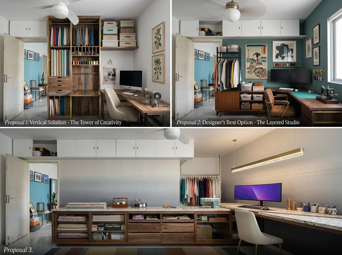 Interior design in Eclectic style — home_office by GenRoom AI