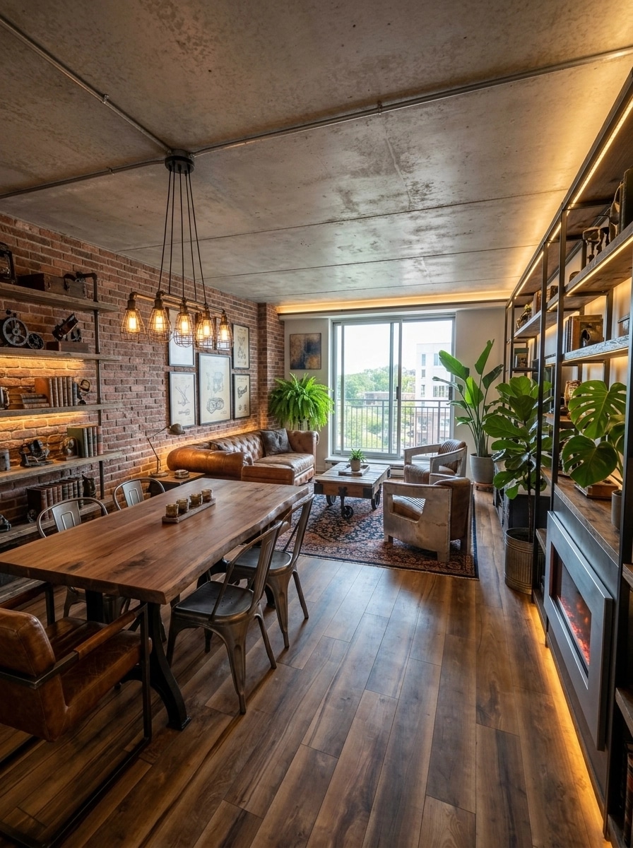 Interior design in Loft / Industrial style — Living Room by GenRoom AI