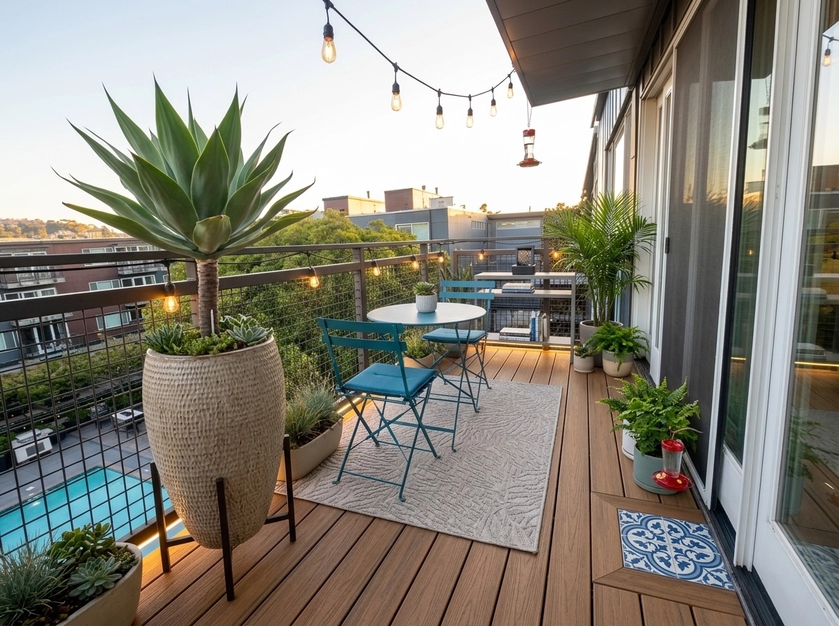 Interior design in Biophilic style — balcony by GenRoom AI