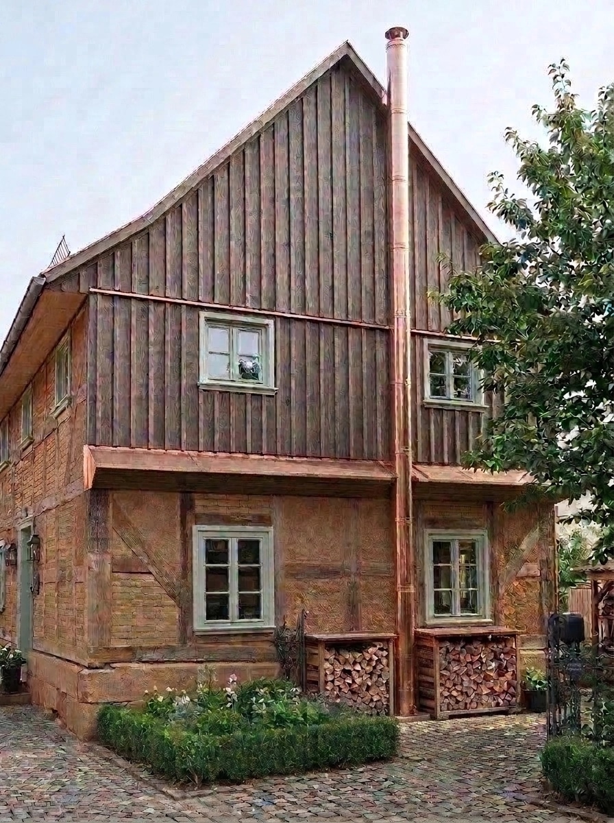 Facade design in Barnhouse Facade style — photo by GenRoom AI