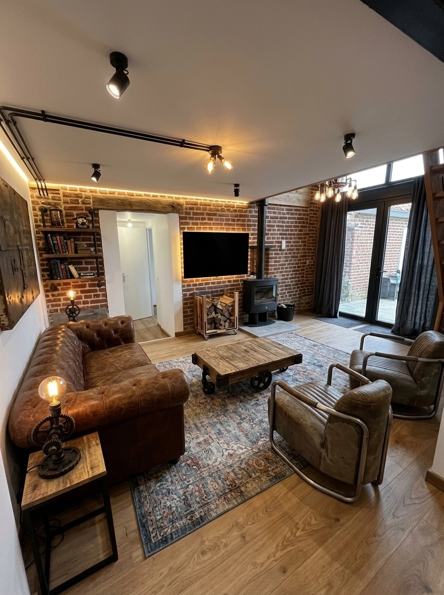 Interior design in Loft / Industrial style — Living Room by GenRoom AI
