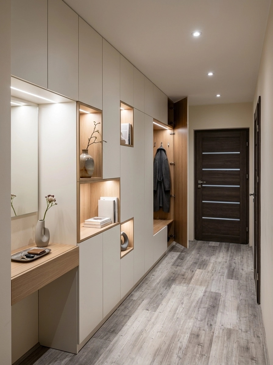 Hallway interior in Minimalism style — photo by GenRoom AI