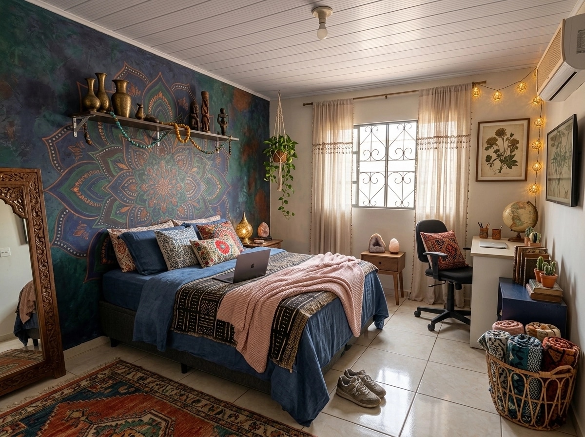 Bohemian Bedroom design — interior photo by GenRoom AI