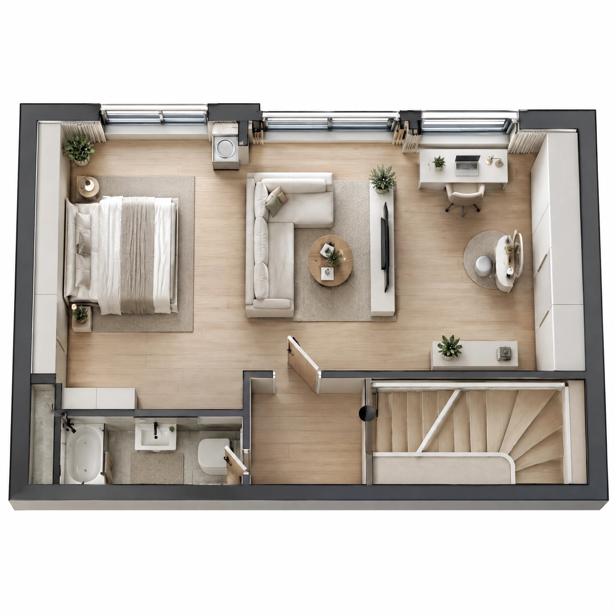 Interior design in Minimalism style — Living Room by GenRoom AI