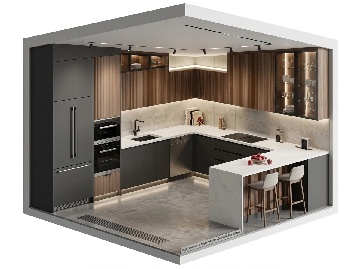 Kitchen interior in Contemporary style — photo by GenRoom AI