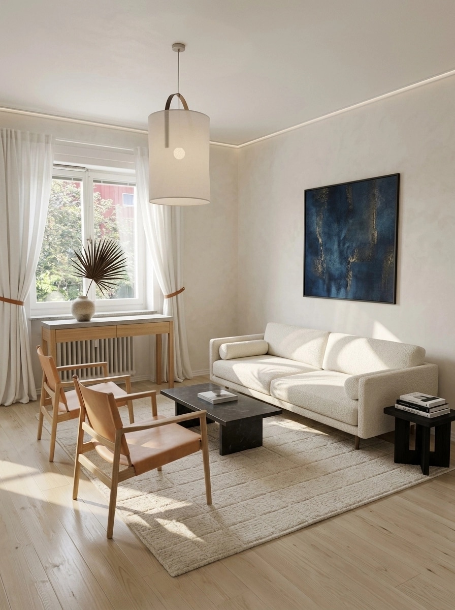 Minimalism Living Room design — interior photo by GenRoom AI