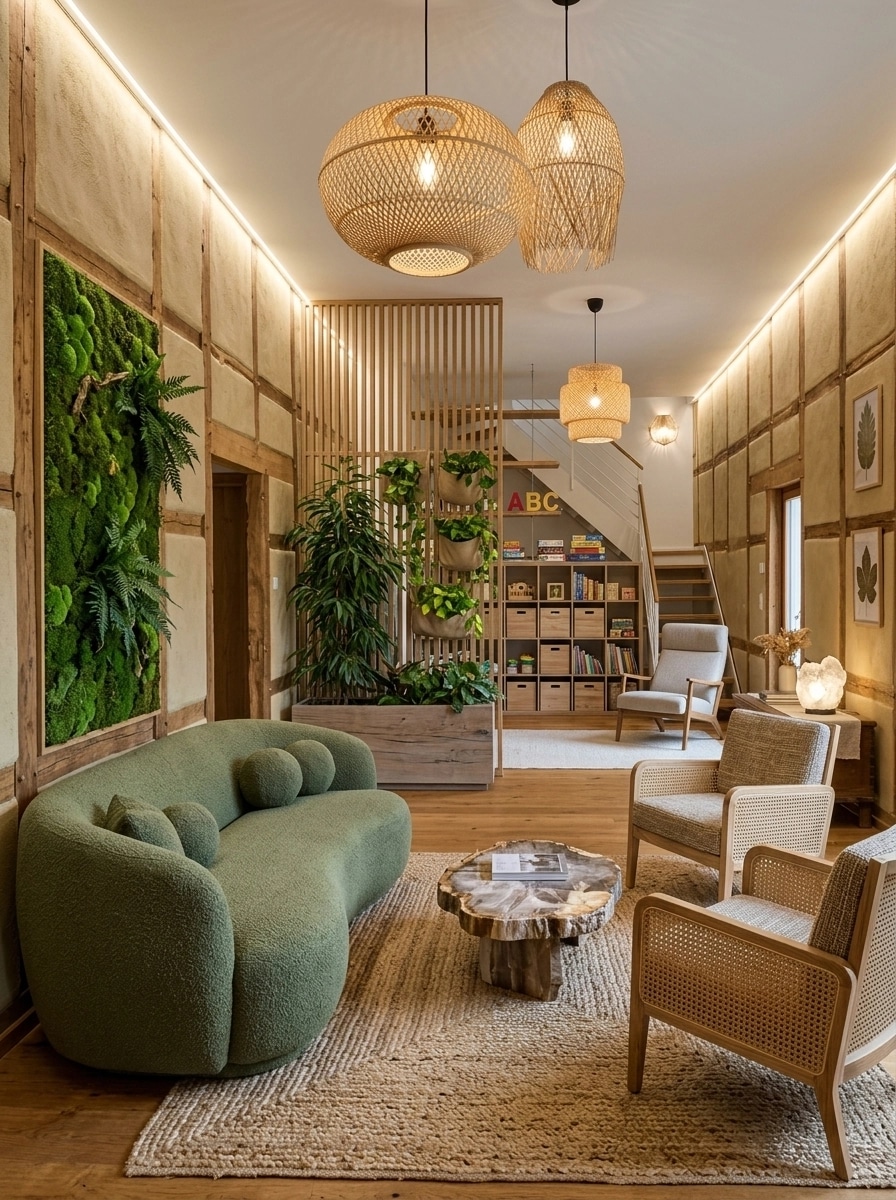 Interior design in Biophilic style — Living Room by GenRoom AI
