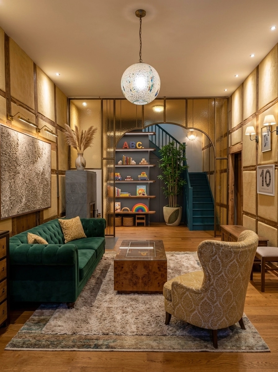 Design d'intérieur en style Eclectic — Salon par GenRoom AI
