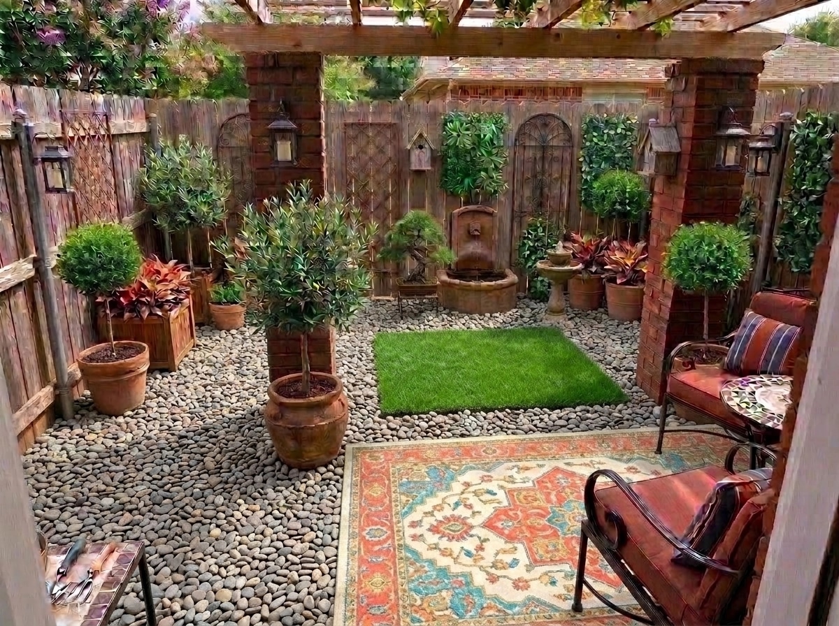 Landscape design in Mediterranean Yard style — Yard by GenRoom AI