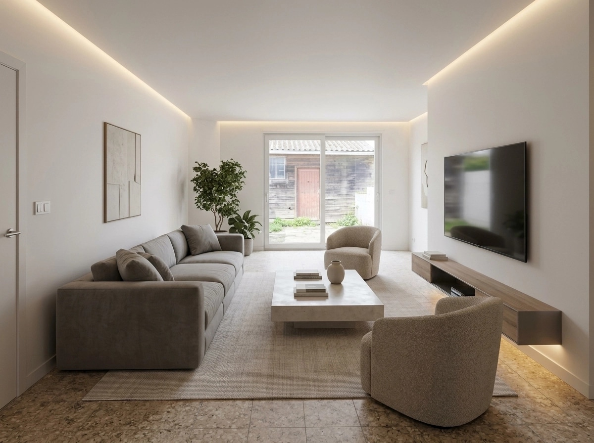 Minimalism Living Room design — interior photo by GenRoom AI