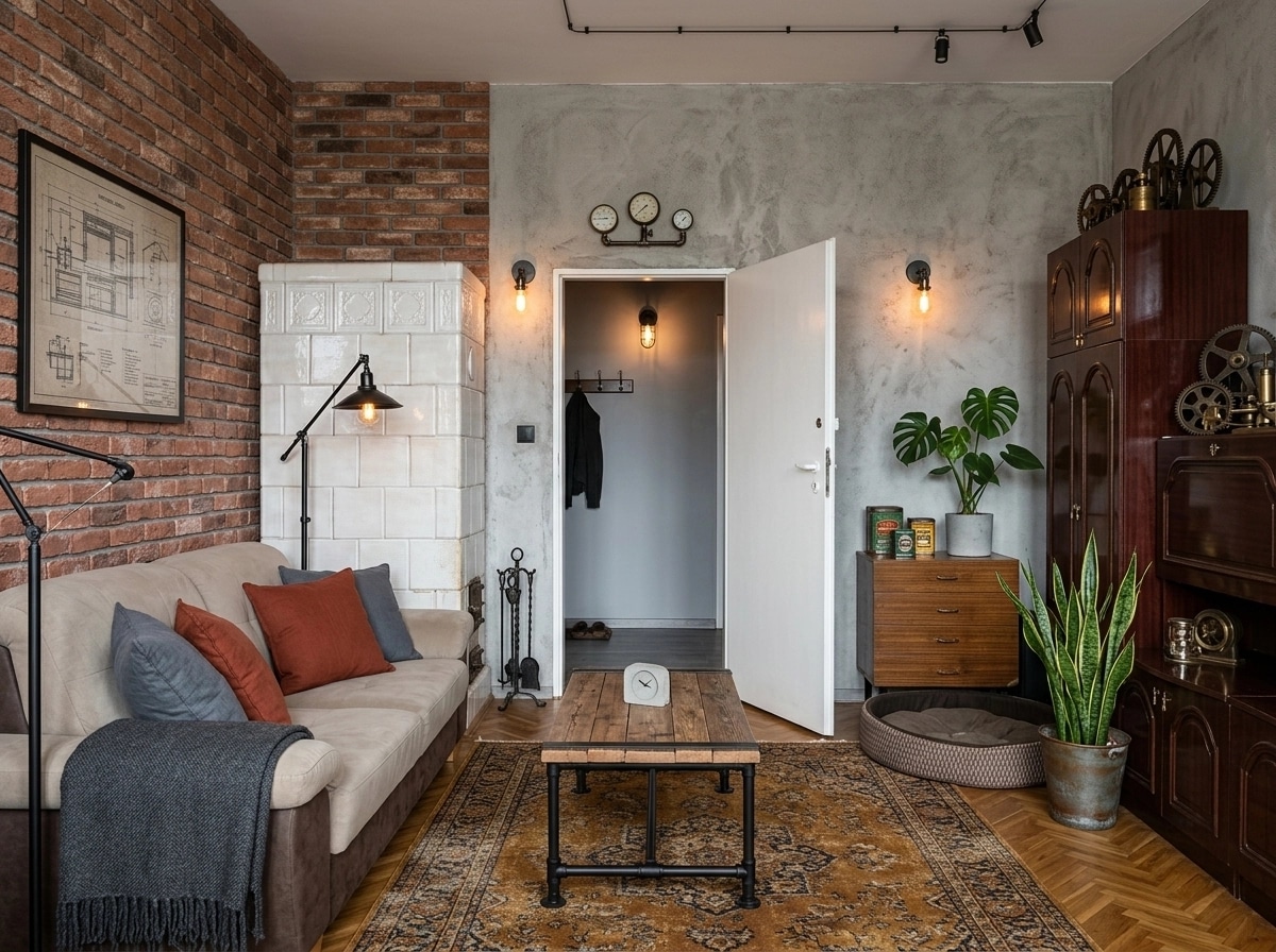 Interior design in Loft / Industrial style — Living Room by GenRoom AI