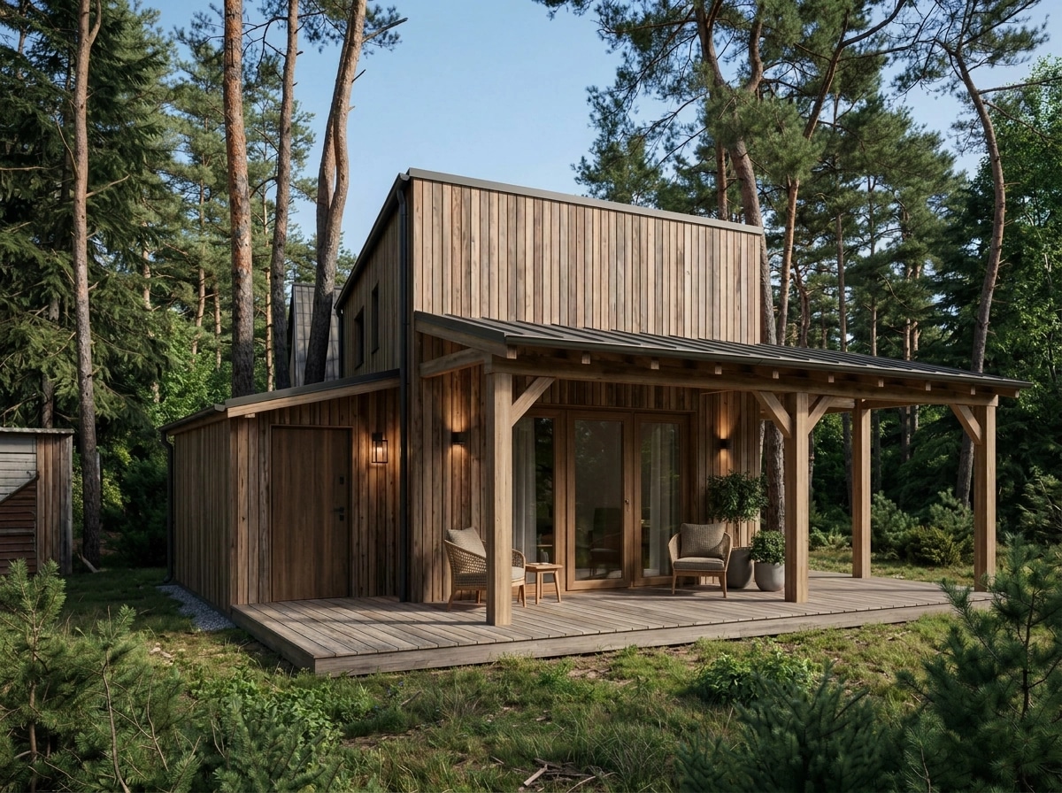 Facade design in Barnhouse Facade style — photo by GenRoom AI