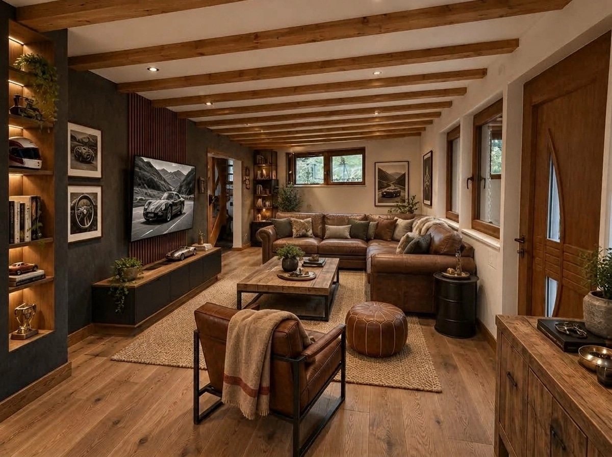 Rustic Living Room design — interior photo by GenRoom AI