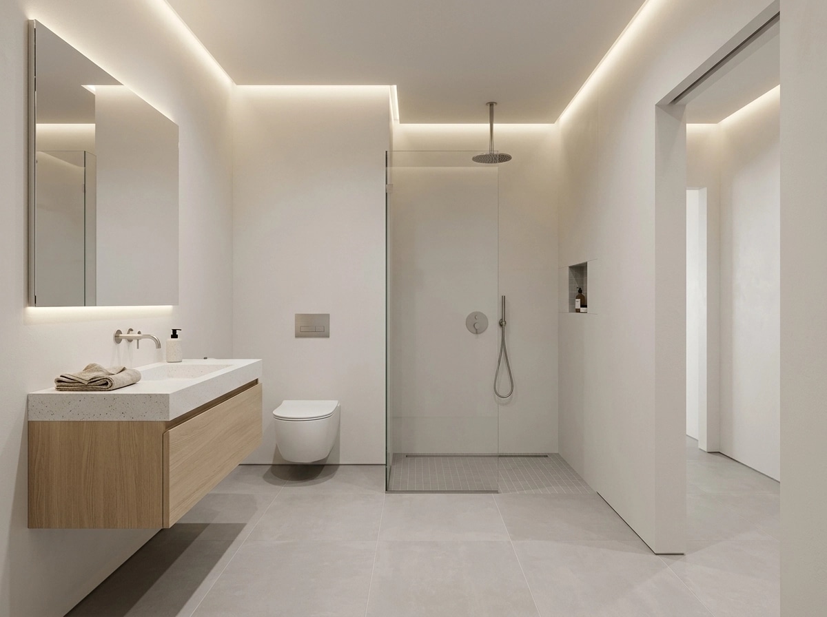 Minimalism Bathroom design — interior photo by GenRoom AI