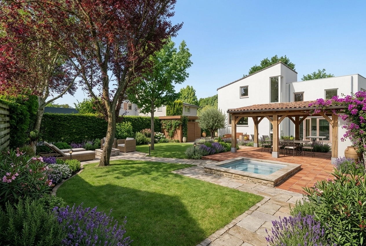Landscape design in Mediterranean Yard style — Yard by GenRoom AI