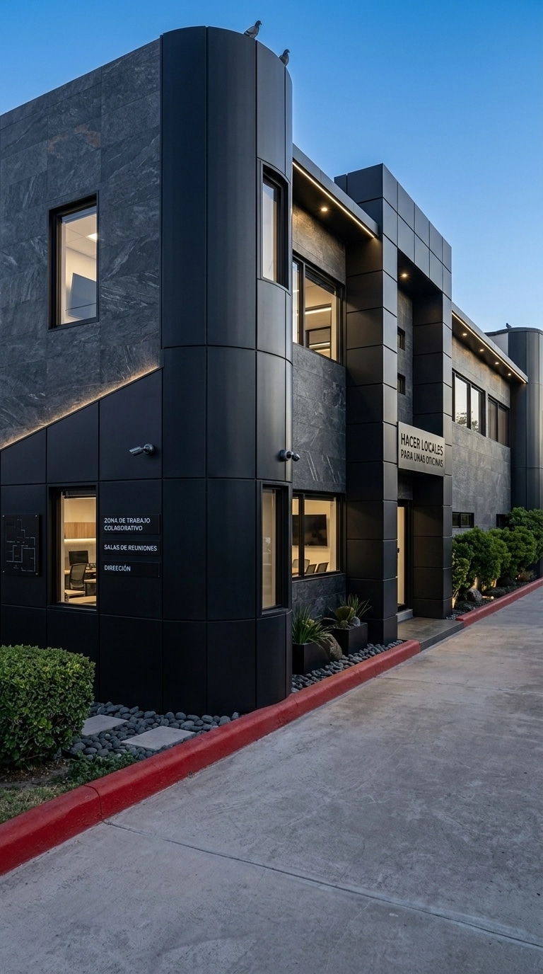 Facade design in Blacktec Facade style — Facade by GenRoom AI