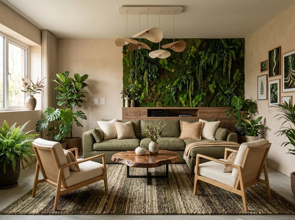 Interior design in Biophilic style — Living Room by GenRoom AI