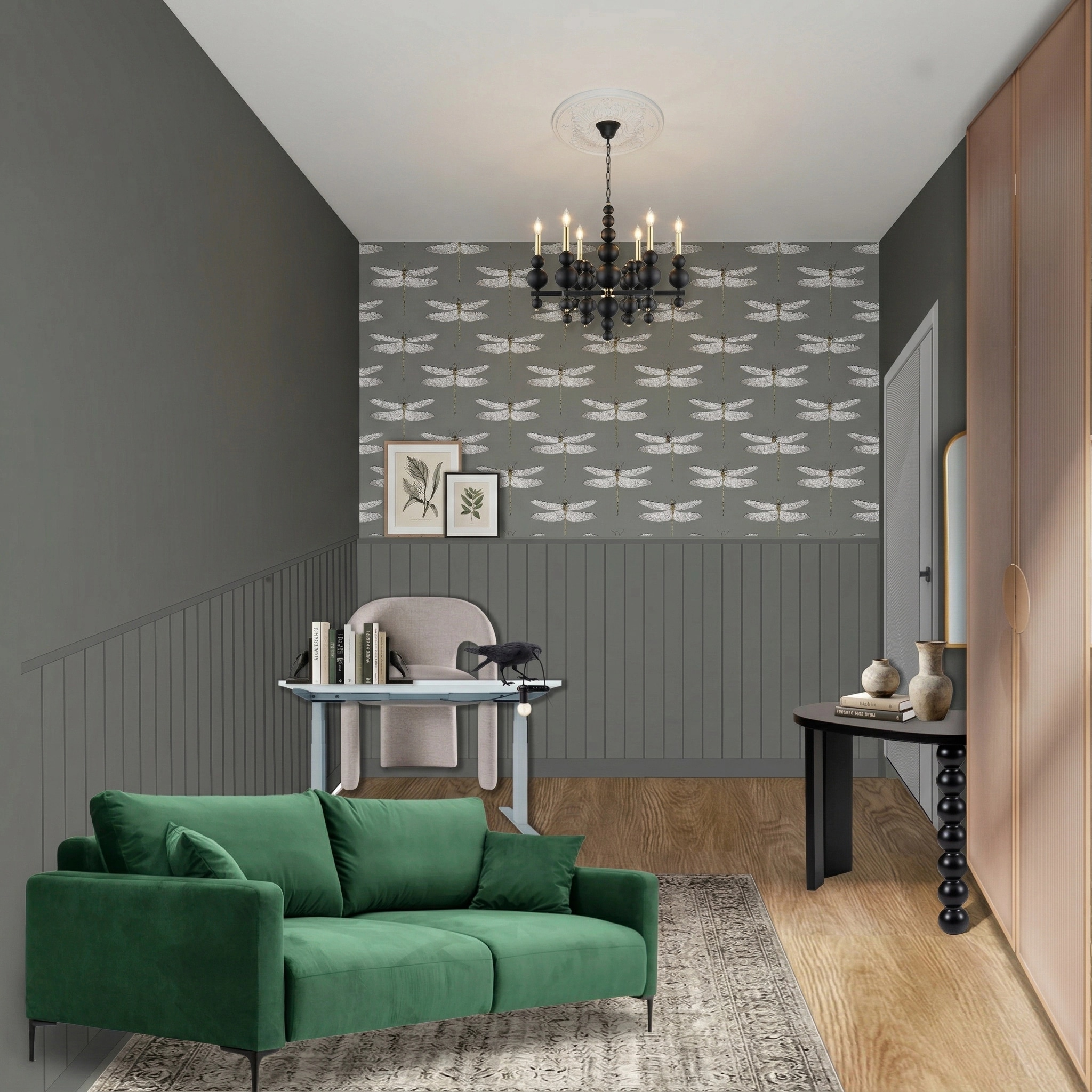 Office interior in Eclectic style — photo by GenRoom AI