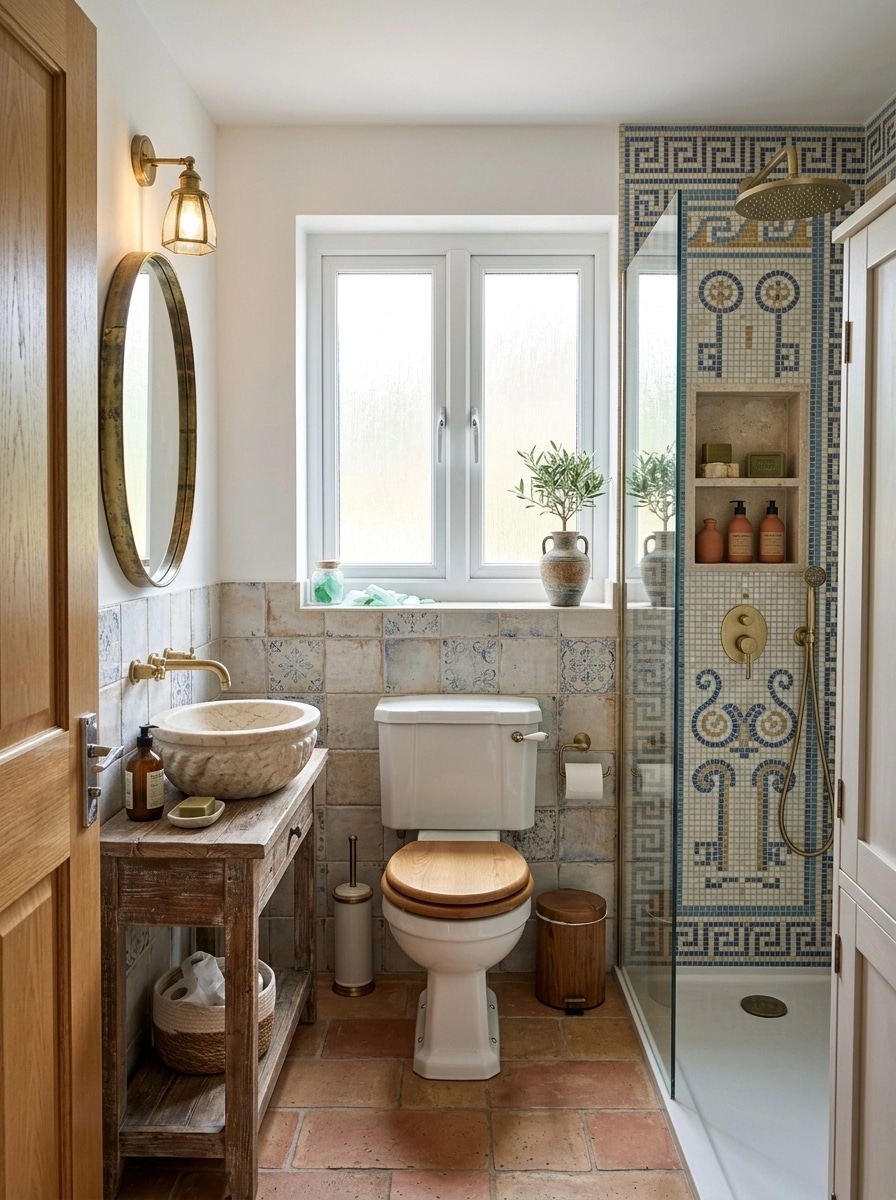 Interior design in Mediterranean style — Bathroom by GenRoom AI