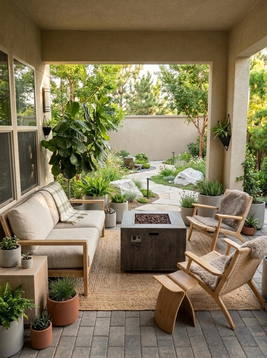 Landscape design in Scandinavian Garden style — Yard by GenRoom AI