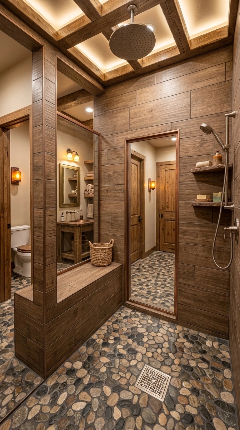 Bathroom interior in Rustic style — photo by GenRoom AI