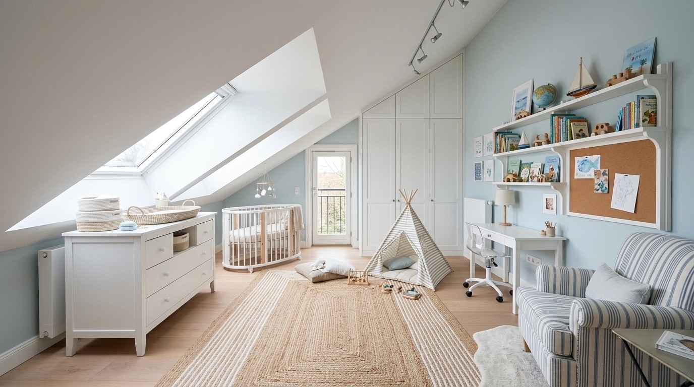 Interior desain di Coastal / Hamptons gaya — Kamar Anak oleh GenRoom AI