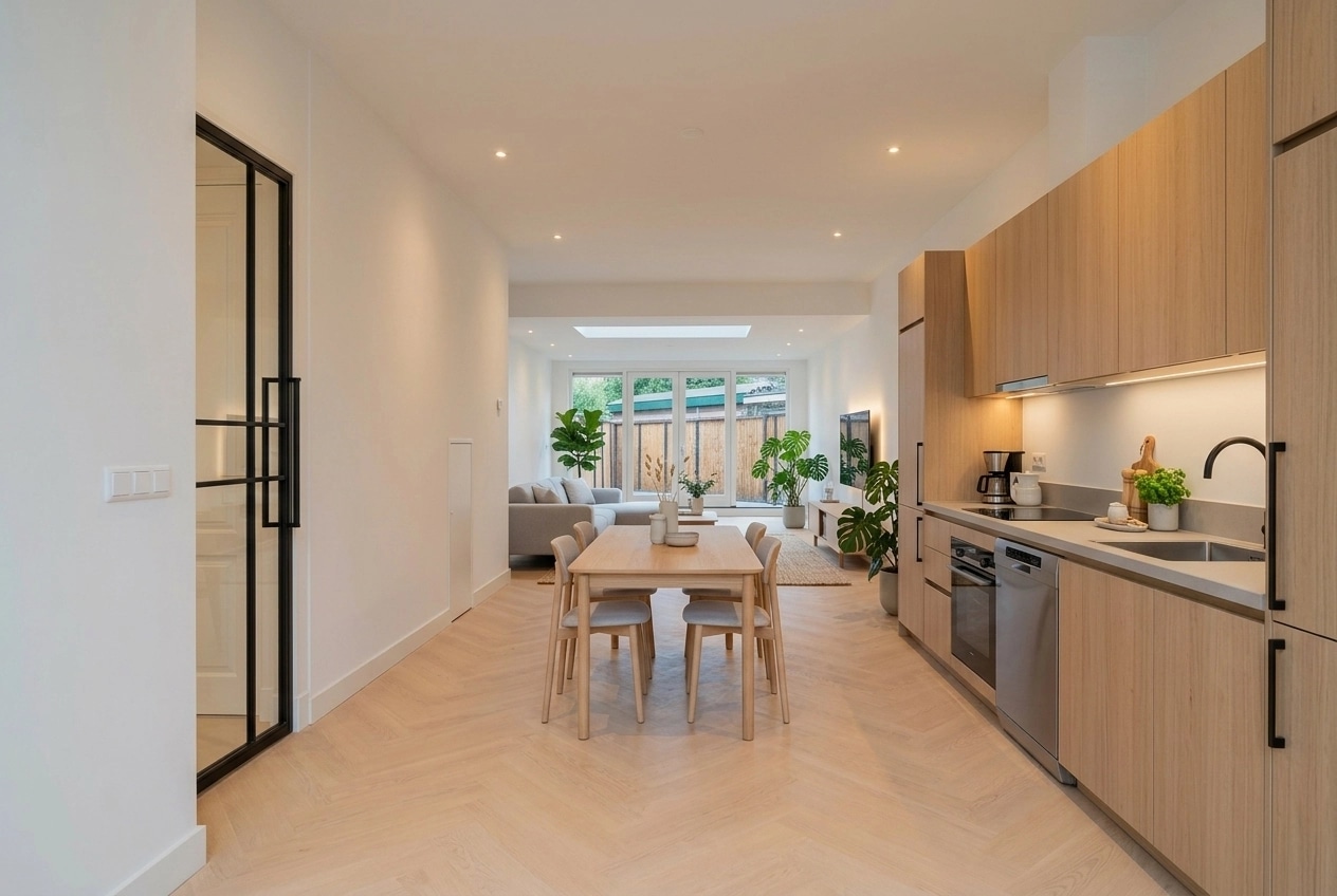 Kitchen interior in Scandinavian style — photo by GenRoom AI