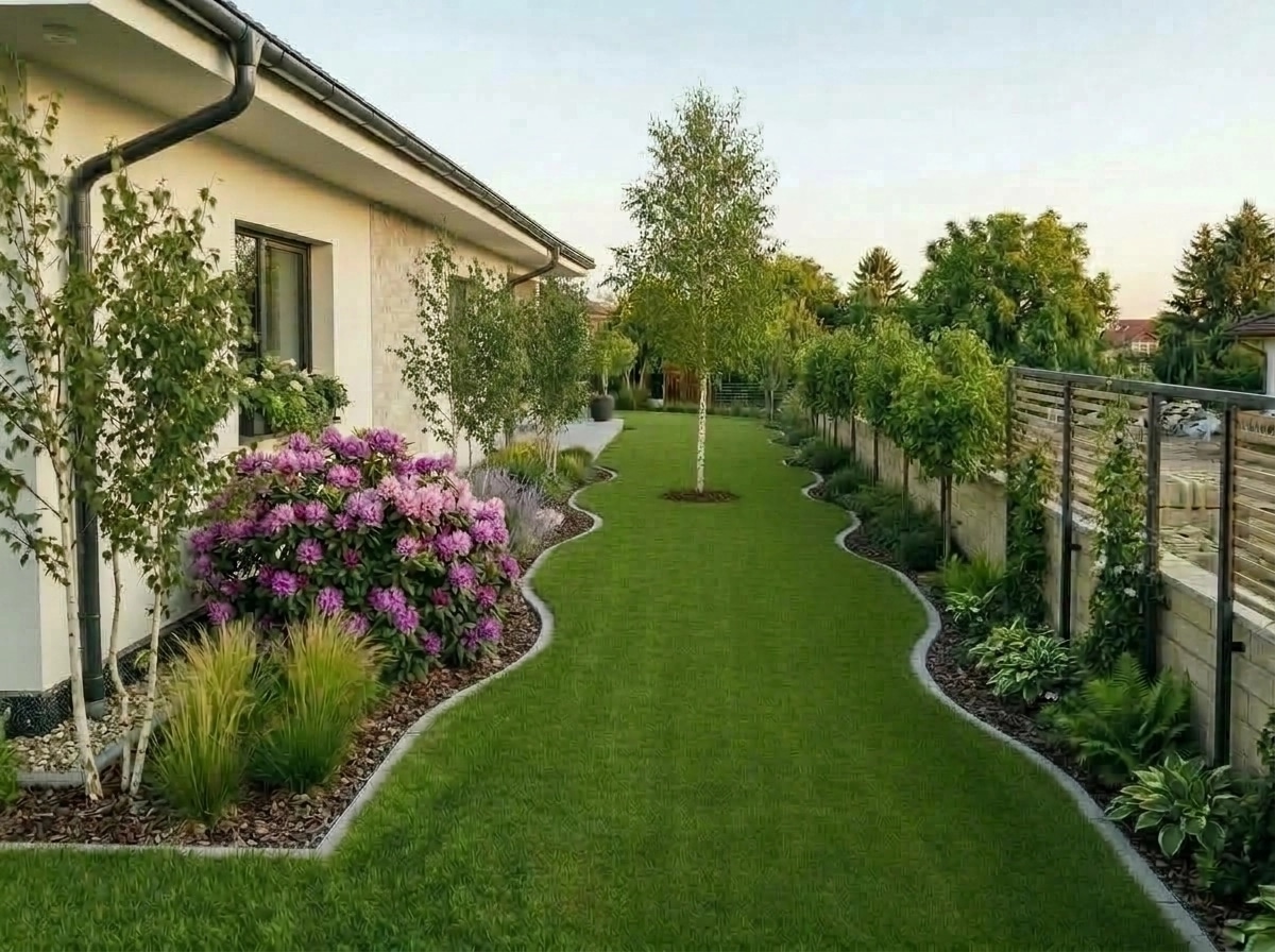 Landscape design in Scandinavian Garden style — Yard by GenRoom AI