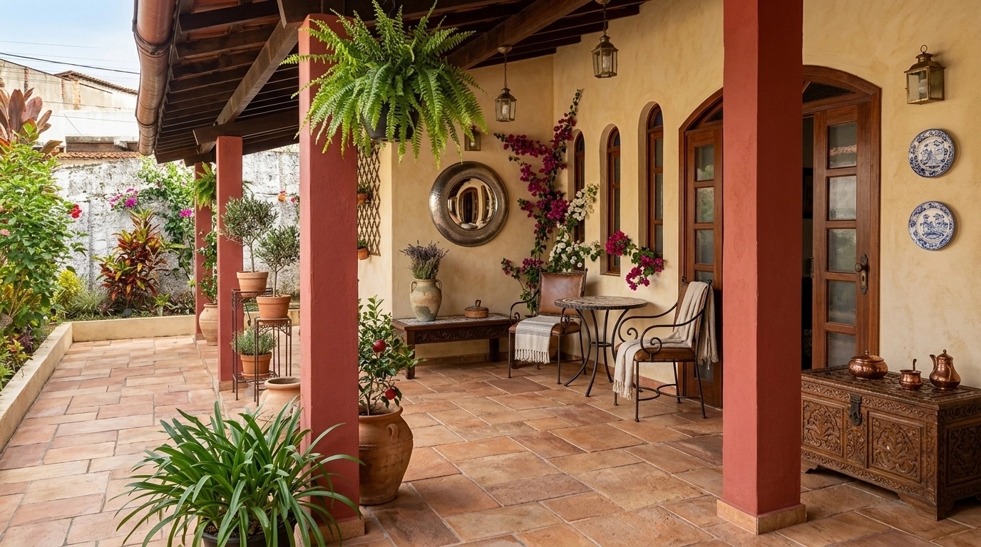 Interior design in Mediterranean style — balcony by GenRoom AI