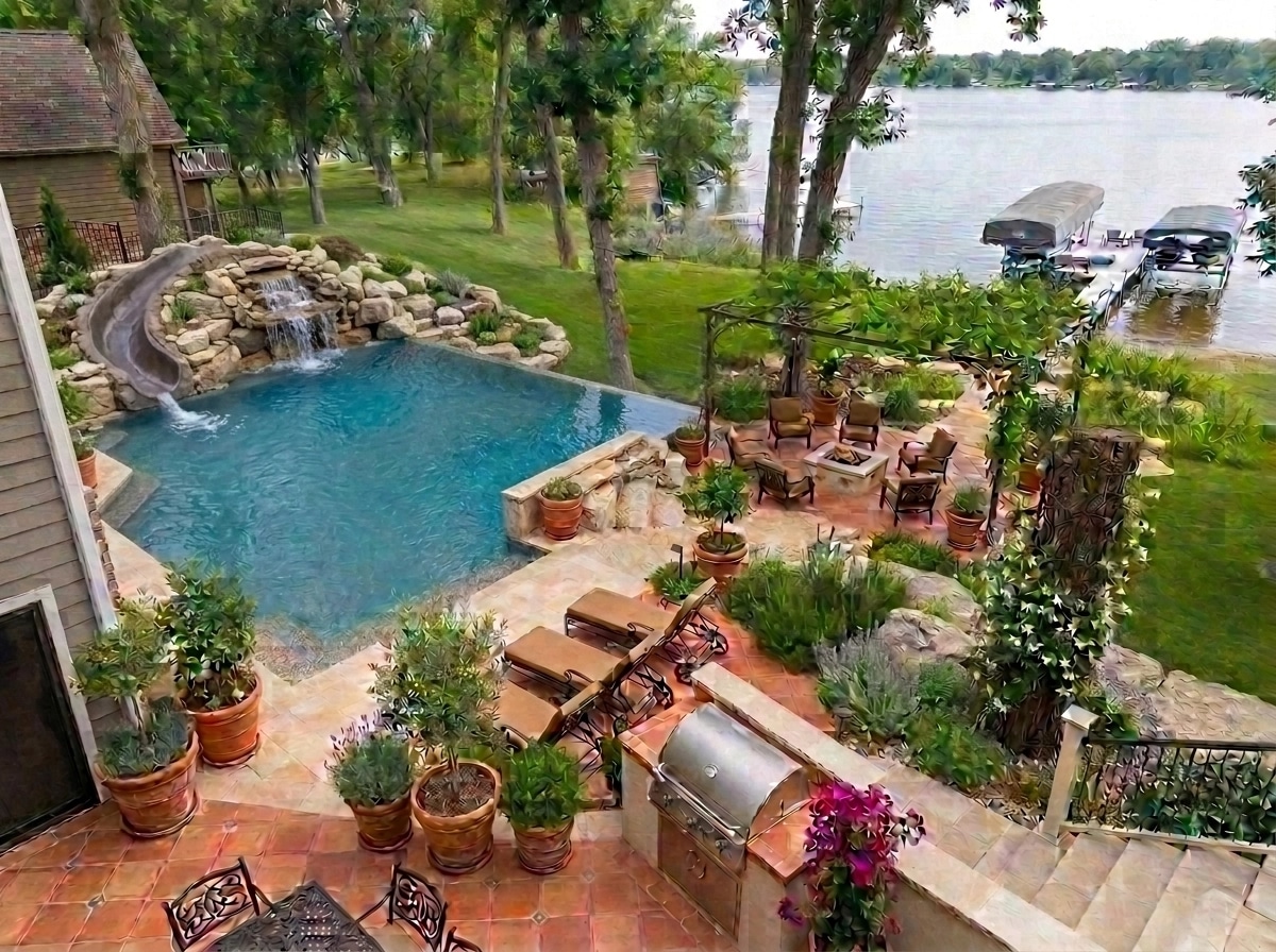 Landscape design in Mediterranean Yard style — Yard by GenRoom AI