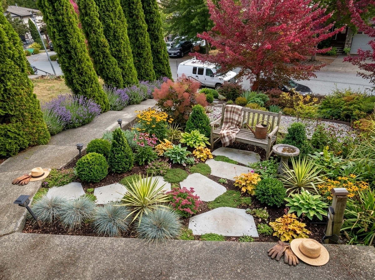 Design paisagístico em estilo Country Rustic Garden — Jardim por GenRoom AI