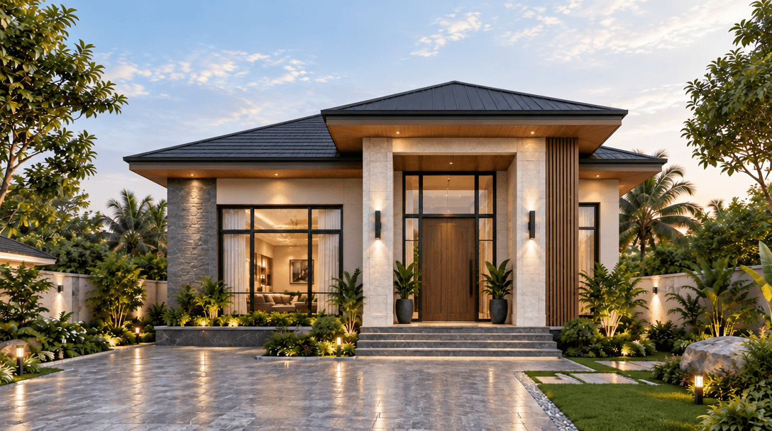 Cephe tasarımı Contemporary Facade stili — Cephe GenRoom AI