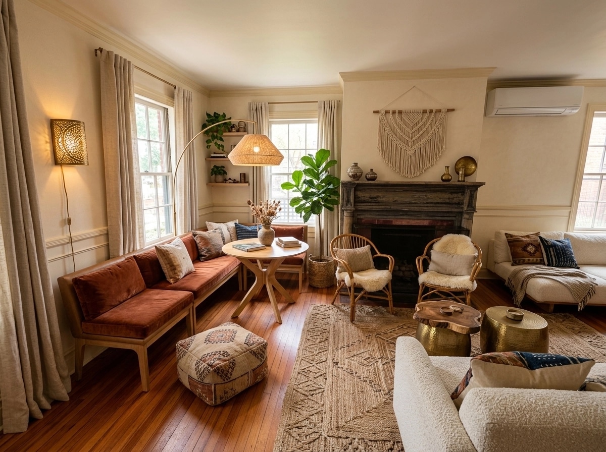 Interior design in Bohemian style — Living Room by GenRoom AI