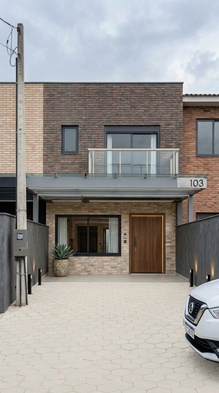 Fasad desain di Contemporary Facade gaya — Fasad oleh GenRoom AI