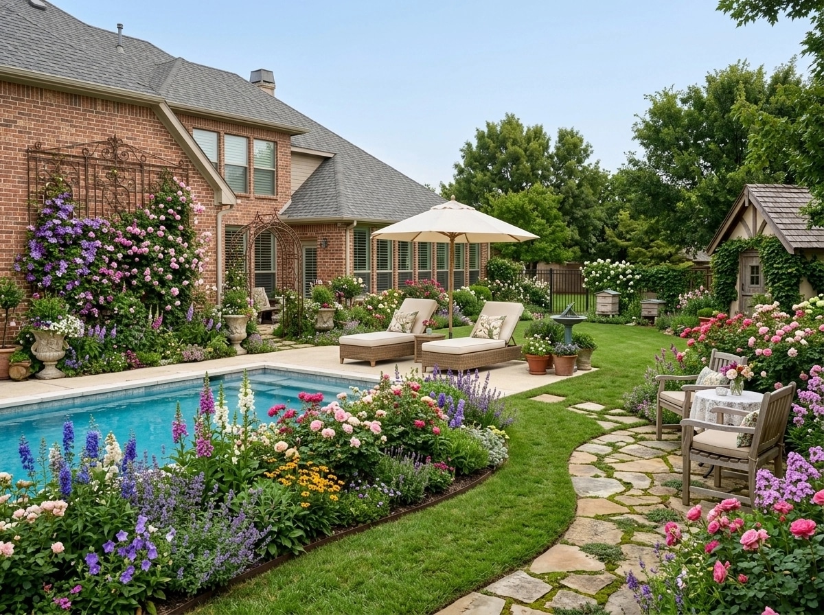 English Cottage Garden Yard design — yard photo by GenRoom AI