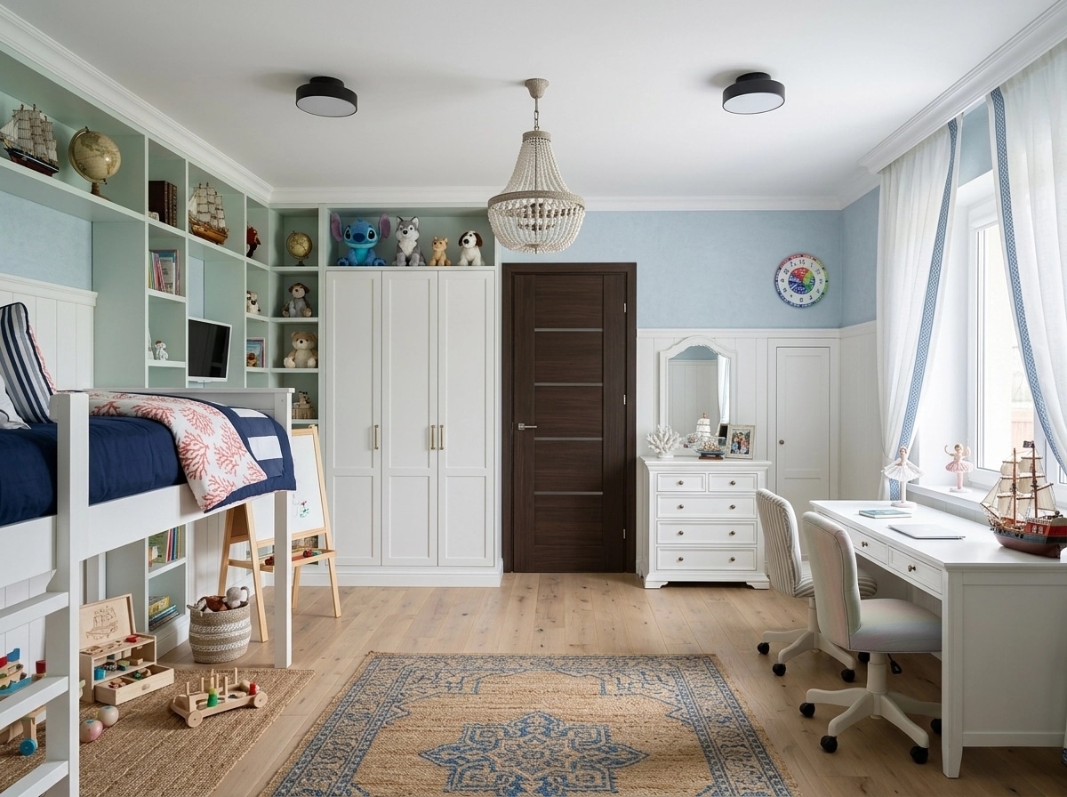 Interior design in Coastal / Hamptons style — Kids Room by GenRoom AI