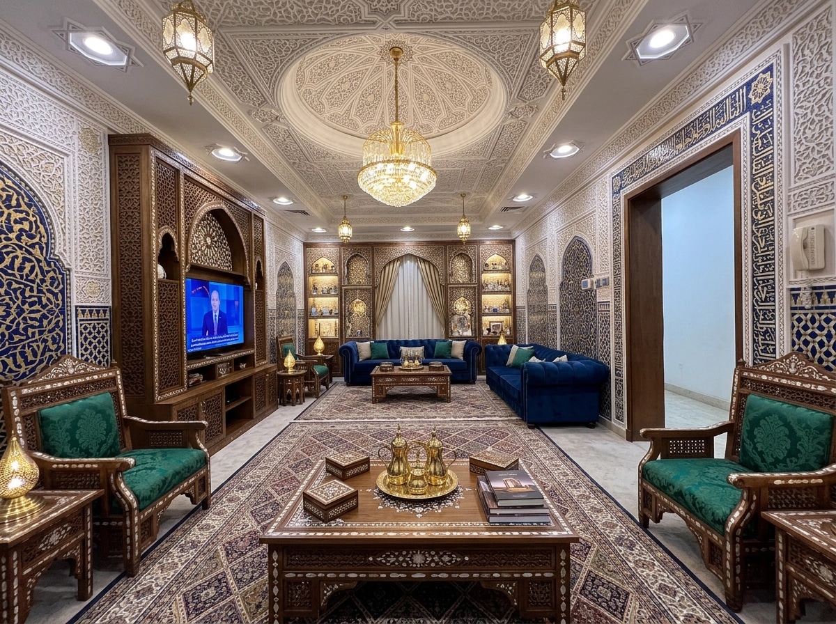 Interior design in Islamic Geometric style — Living Room by GenRoom AI