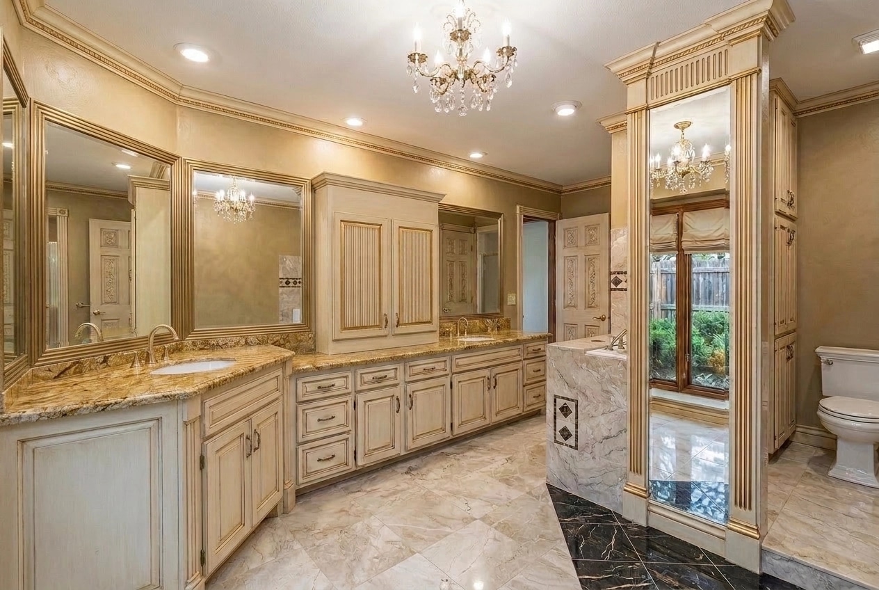 Bathroom interior in Neoclassic style — photo by GenRoom AI