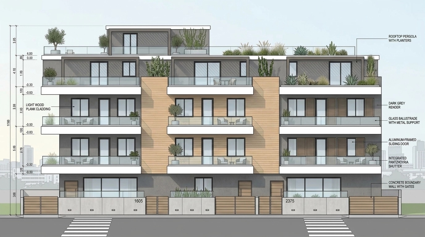 Contemporary Facade Facade design — facade photo by GenRoom AI