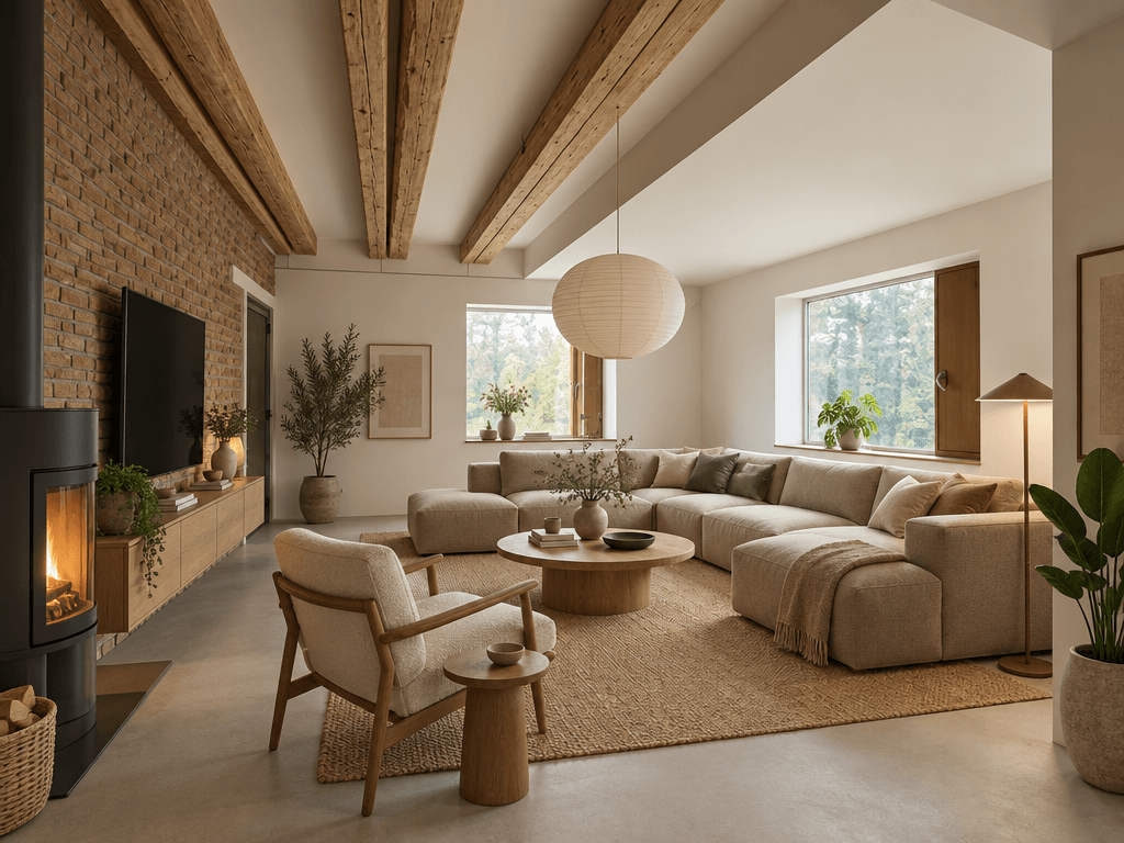 Living Room interior in Japandi style — photo by GenRoom AI