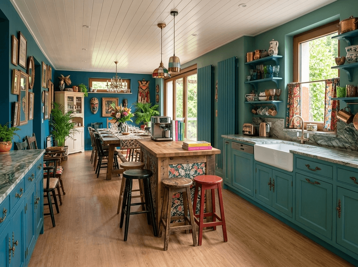Kitchen interior in Maximalist style — photo by GenRoom AI