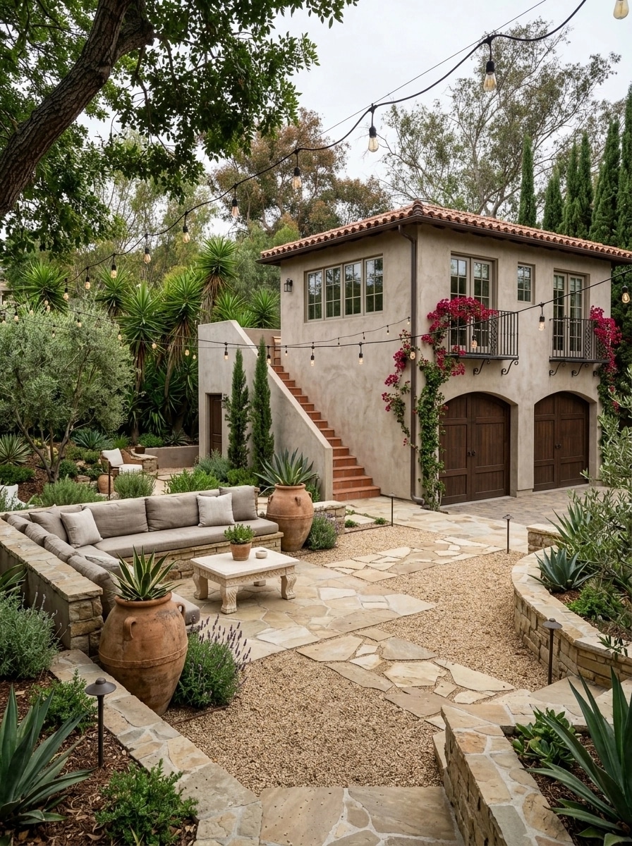 Landscape design in Mediterranean Yard style — Yard by GenRoom AI