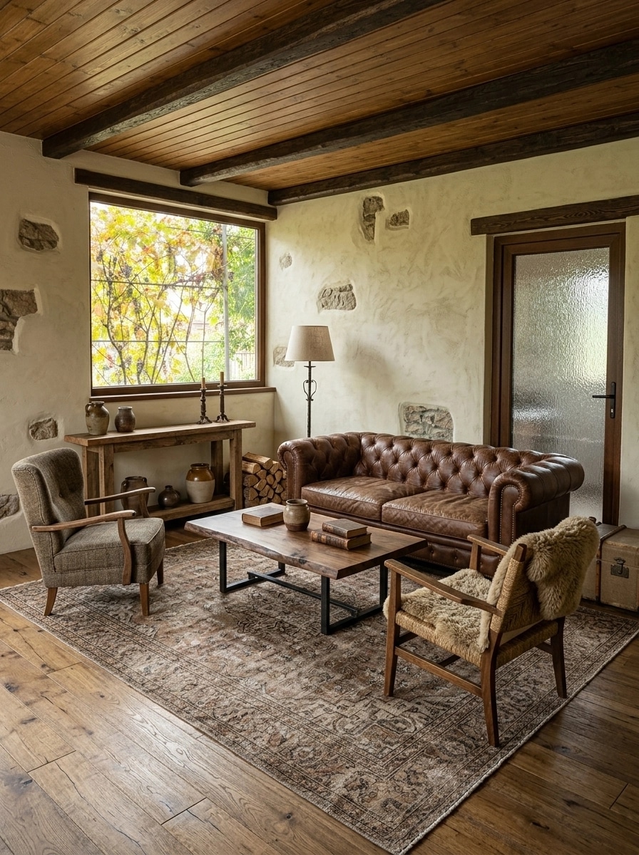 Interior design in Rustic style — Living Room by GenRoom AI